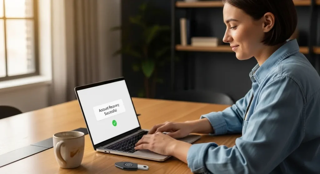 アカウント復旧に成功し安心するユーザー