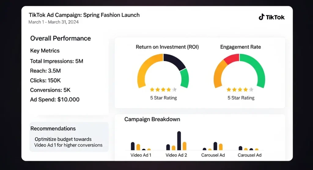 TikTok広告のパフォーマンスレポート要約