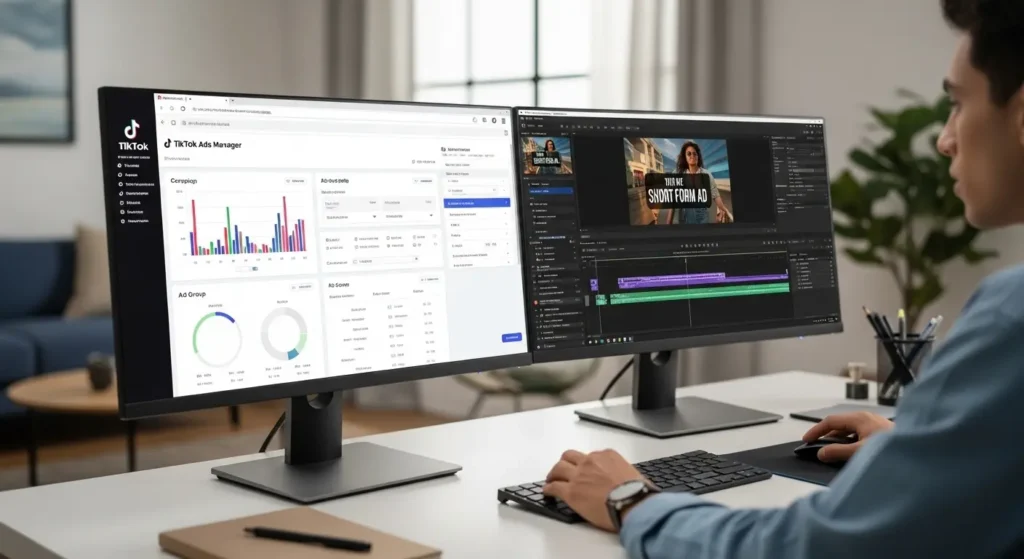 TikTok広告の運用作業風景