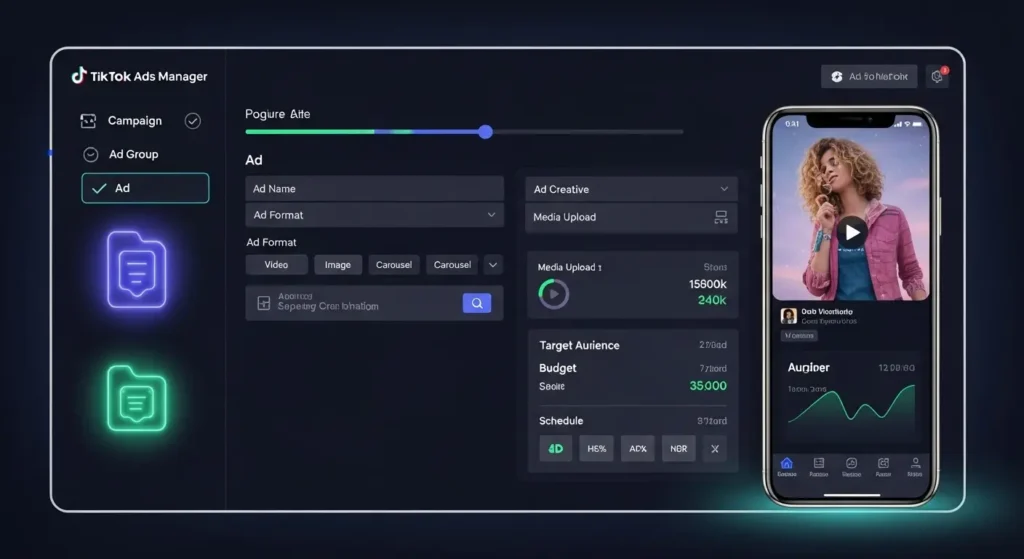 TikTok広告マネージャーのセットアップ画面