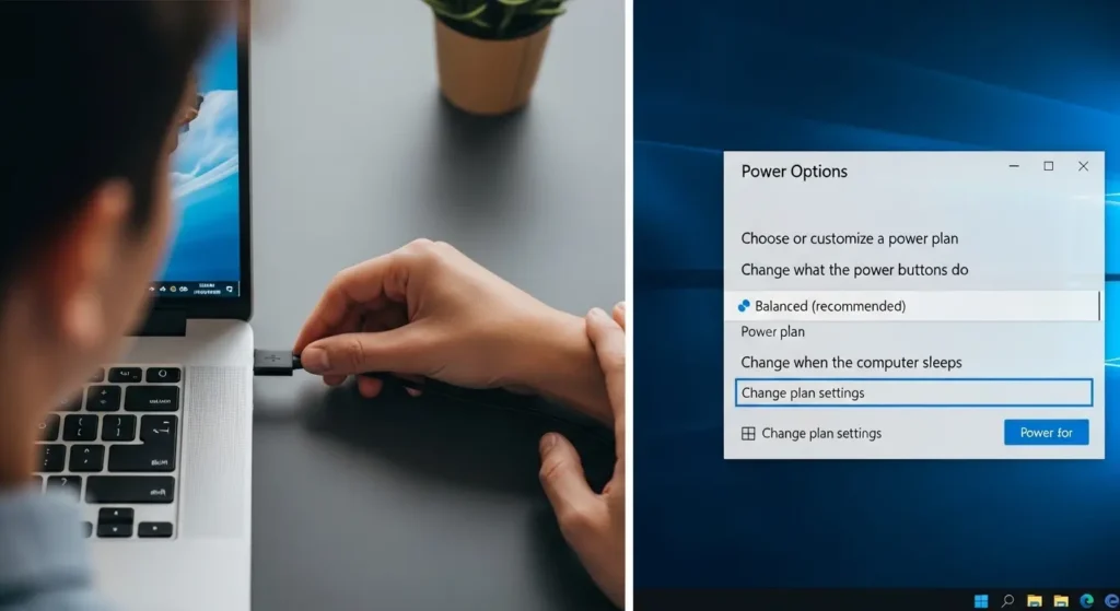 USBの直接接続と高速スタートアップ設定の変更手順