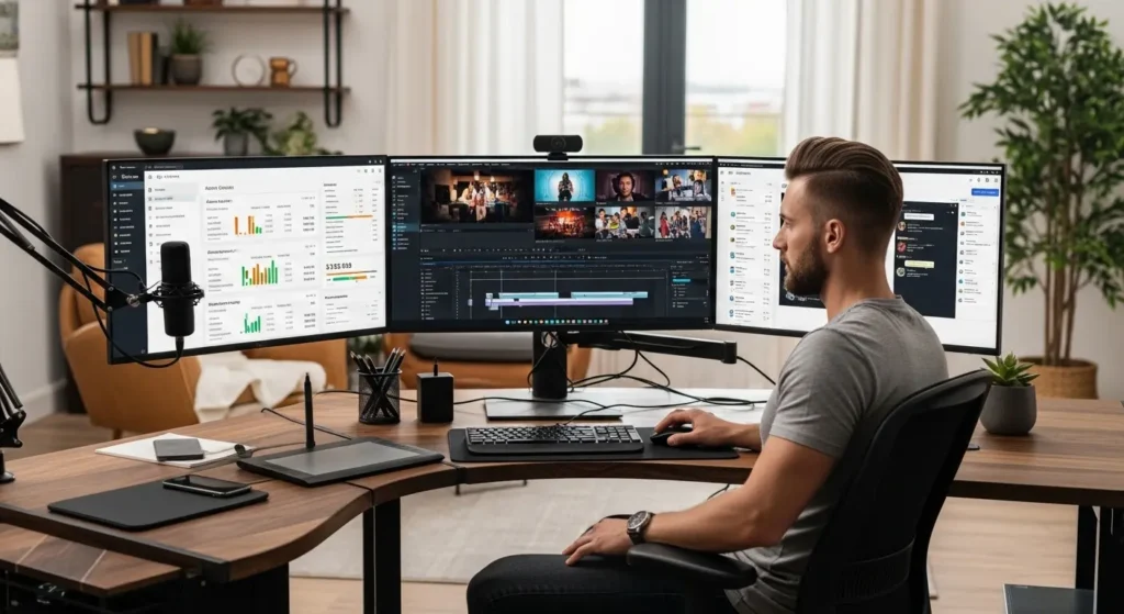 動画編集の副業で成功するフリーランスのイメージ