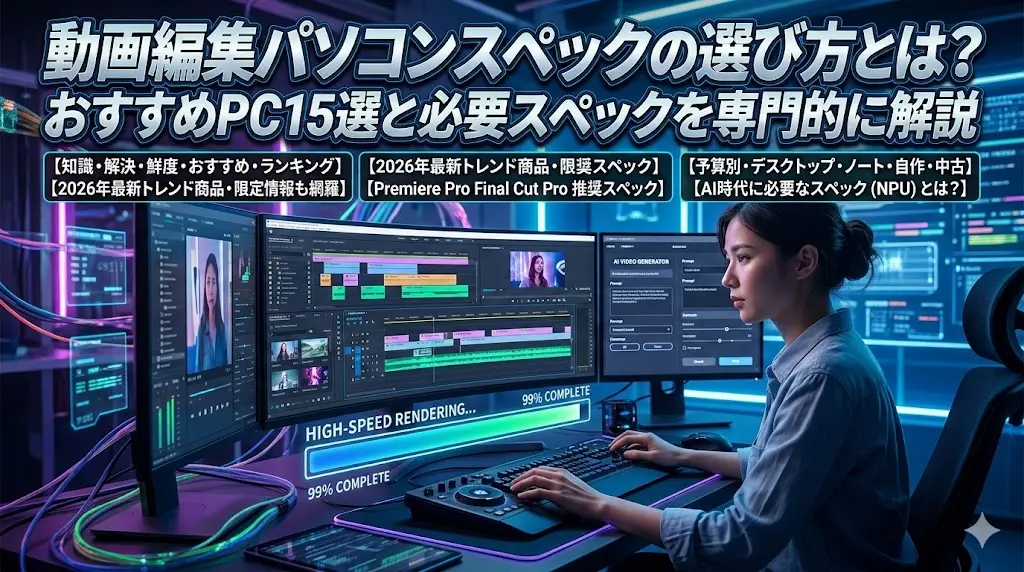 2026年最新の動画編集パソコンスペック選び方解説アイキャッチ画像