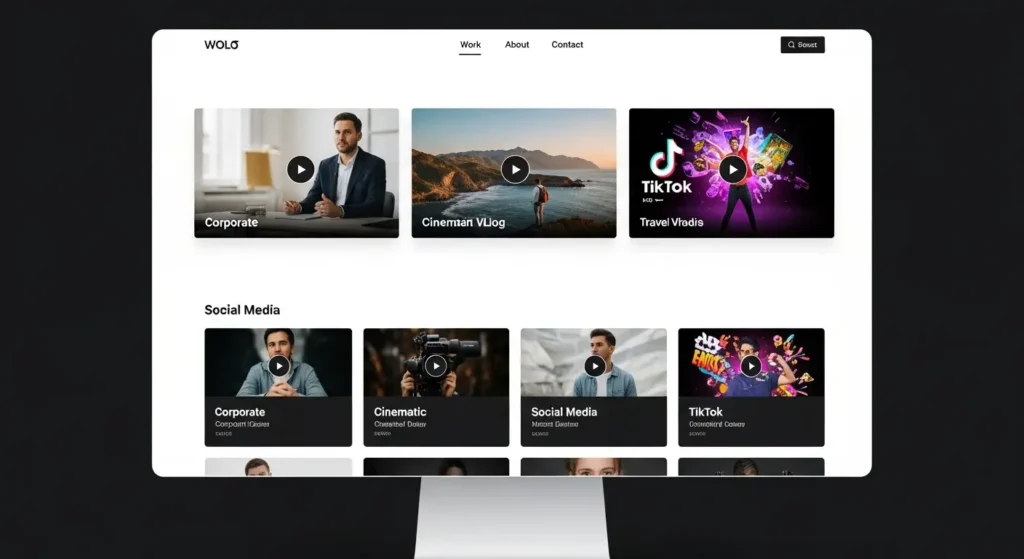 動画編集者のポートフォリオサイトの構成例