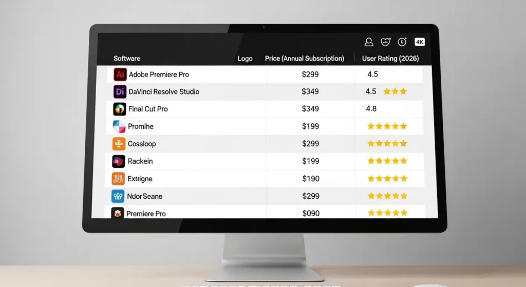 2026年版動画編集ソフトのコスパ比較表