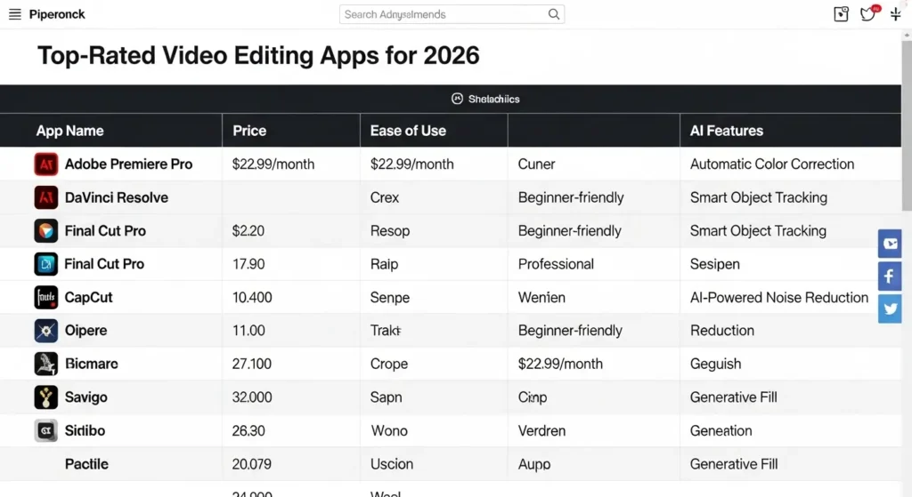 2026年最新の動画編集アプリ比較一覧表