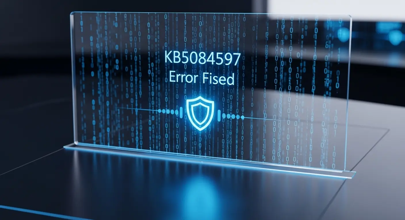 Windows 11のKB5084597不具合解決を示すデジタルイメージ