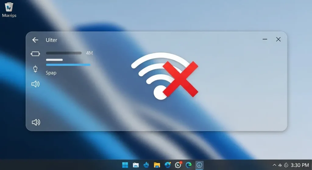 アップデート後に発生したネットワーク接続エラーのアイコン