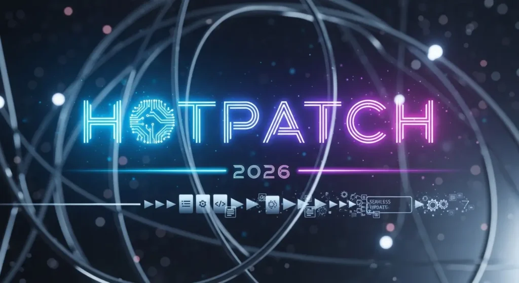 再起動不要のHotpatch技術を示すビジュアル