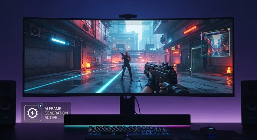 AI技術によって高画質・高フレームレート化されたゲーム画面