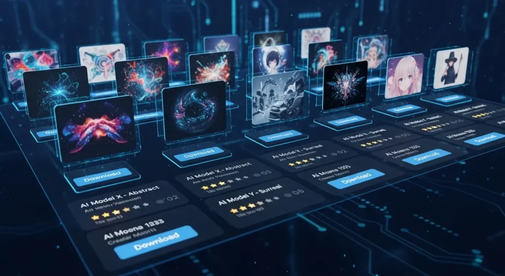 AIモデルを配布している主要なプラットフォームのイメージ図