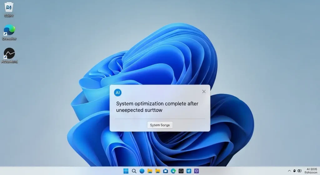 AIによるシステム最適化の通知画面