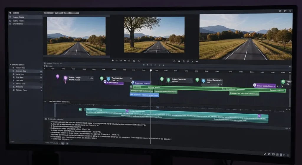 AIによって自動化される動画編集のタイムライン