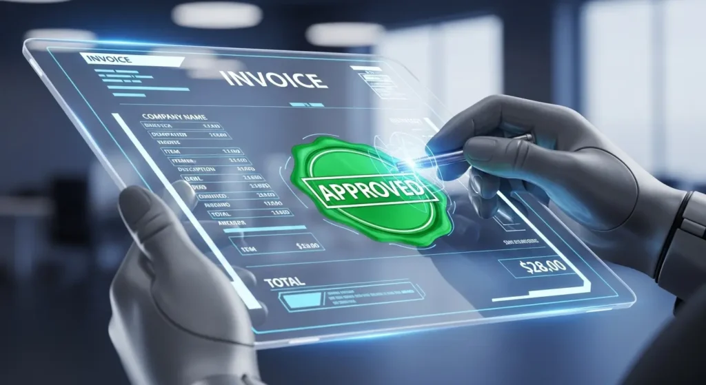電子請求書が承認されるイメージ.