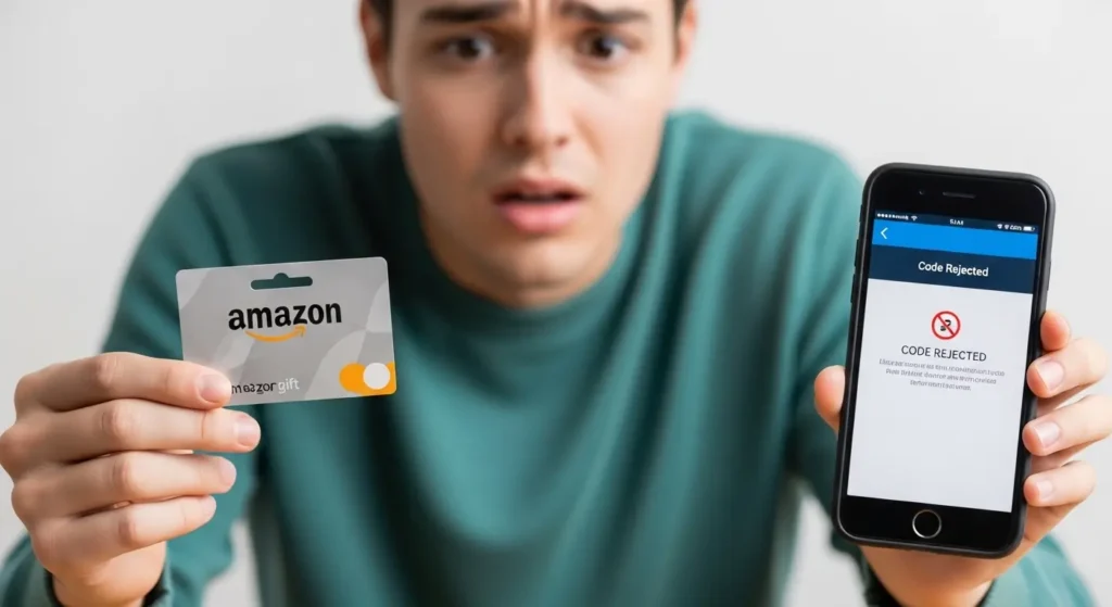 ギフト券の登録エラーに困惑するユーザー