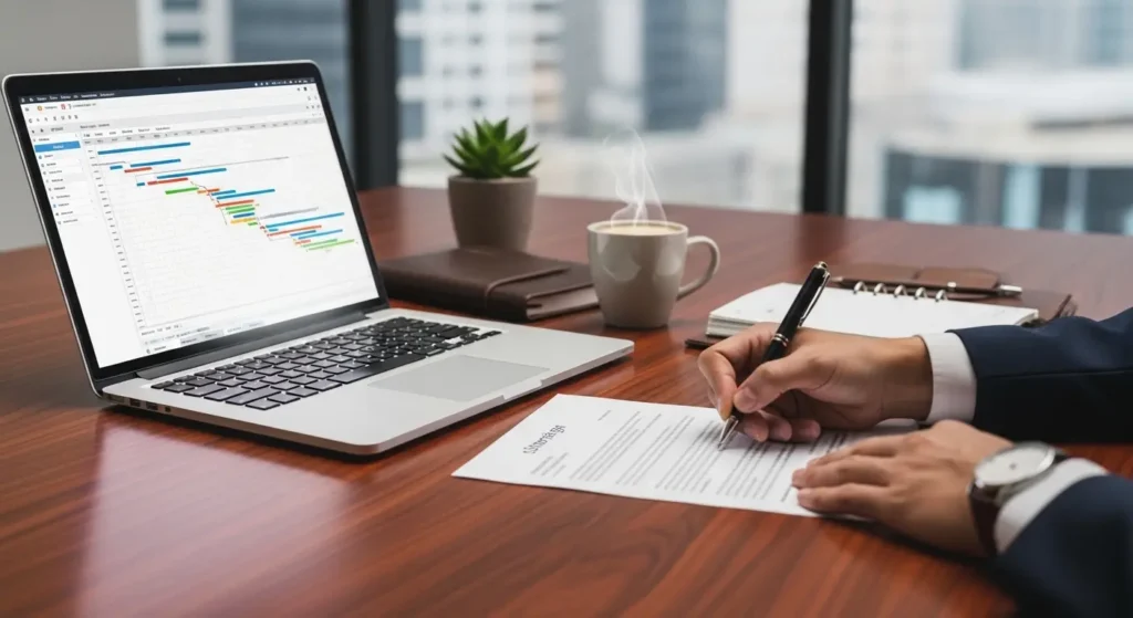 Amazonへの改善計画書を作成している様子。