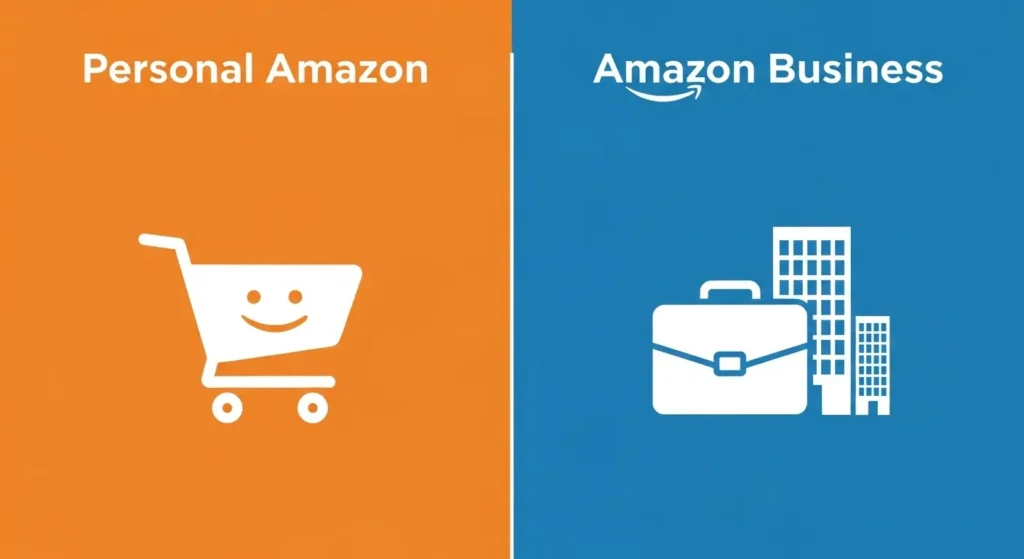 Amazon個人アカウントとビジネスアカウントの比較図。
