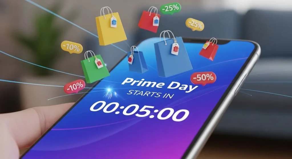 Amazonプライムデー開始のカウントダウン画面