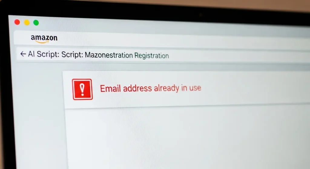 Amazonビジネスの登録画面に表示されるメールアドレス重複エラー