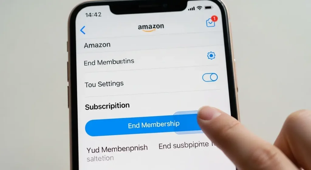 Amazonアプリでの解約操作画面