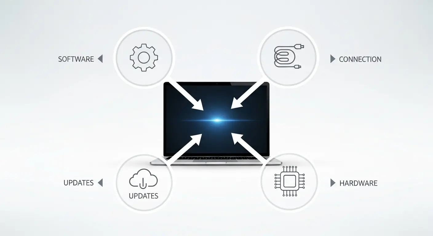 Windows 11でブラックスクリーンが起きる主な4つの原因図解