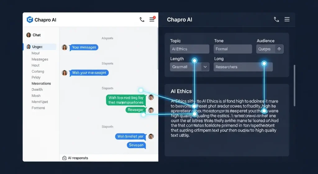 チャプロAIのテンプレート画面と一般的なAIチャットの比較