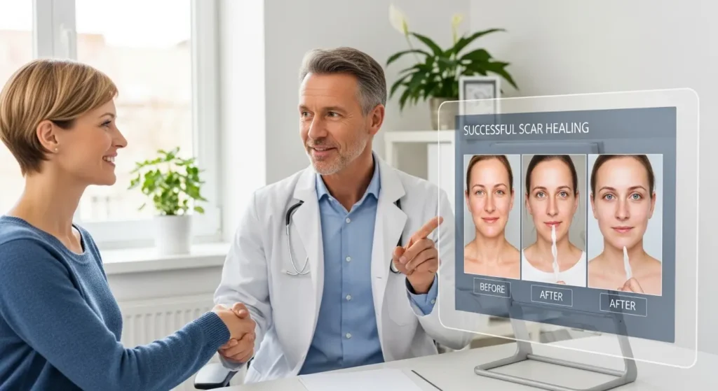 信頼できる医師とカウンセリングを行い、治療計画に納得している様子