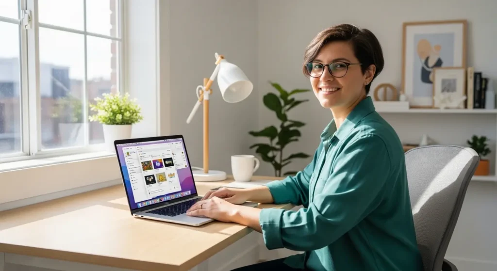 SSD換装後に快適に作業を行っている満足そうなユーザー