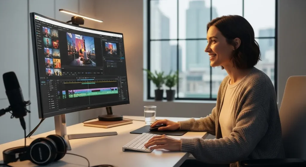 安全な環境で自信を持って動画制作を楽しむクリエイター