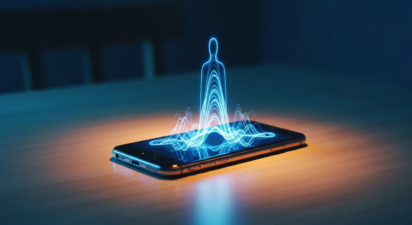 Cotomo AIアプリとの安全な音声会話をイメージしたビジュアル。