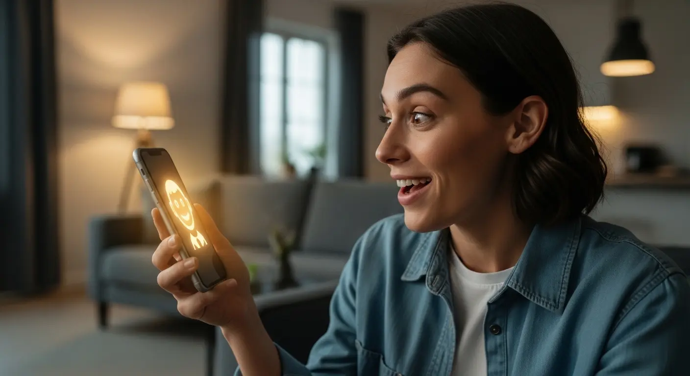 CotomoアプリでAIと楽しく会話するユーザーの様子