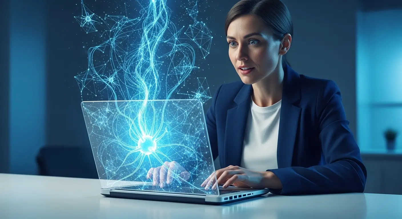 最新のAI搭載パソコンで作業するクリエイティブな環境