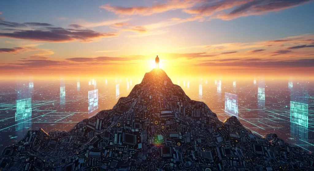 AI技術を自分のものとして使いこなす明るい未来のイメージ