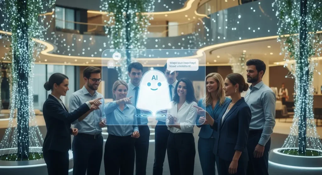 ローカルAIと共に働く未来のオフィス風景