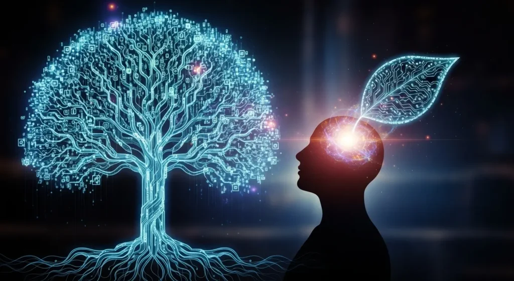 人間とAIが融合し、知能が拡張される未来のビジョン