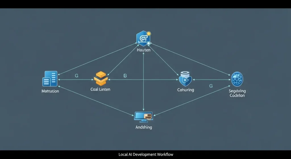 VSCodeとローカルLLMサーバーの連携構成図