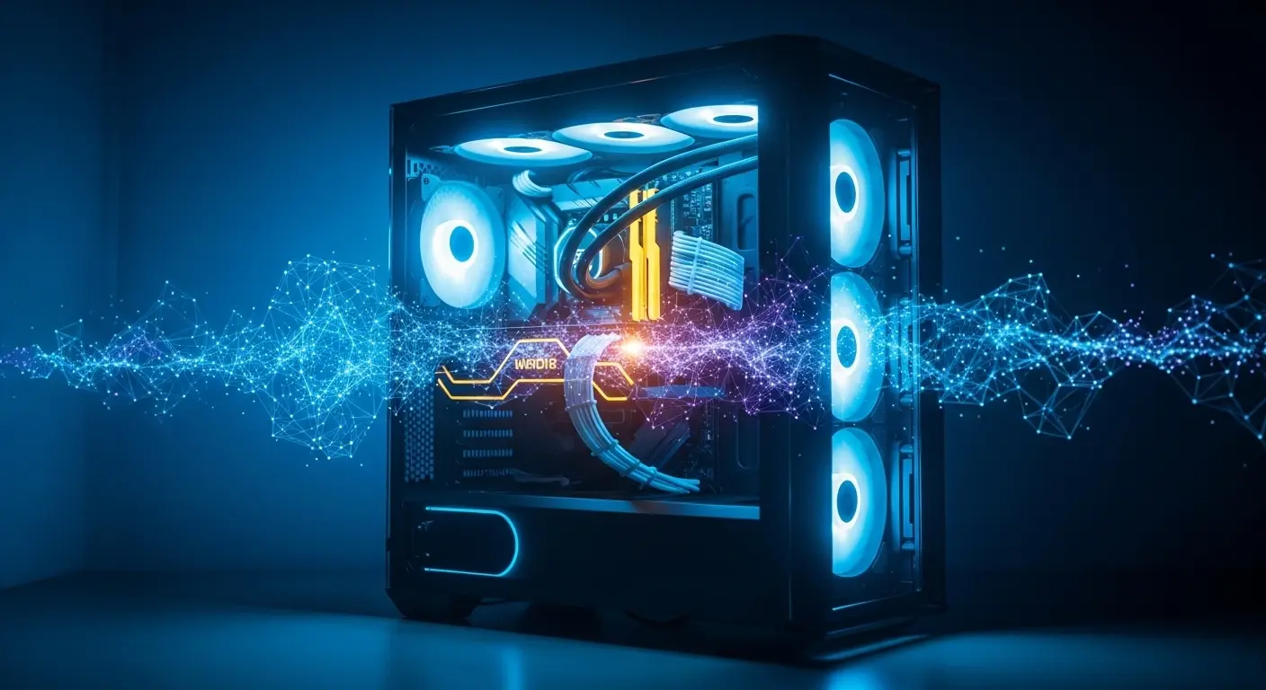 高性能GPUを搭載したローカルLLM用パソコンのイメージ図