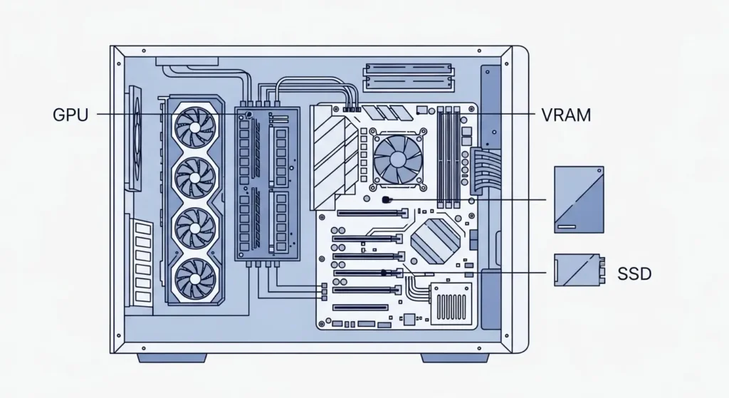 ローカルLLM導入に最適なPCスペックの図解