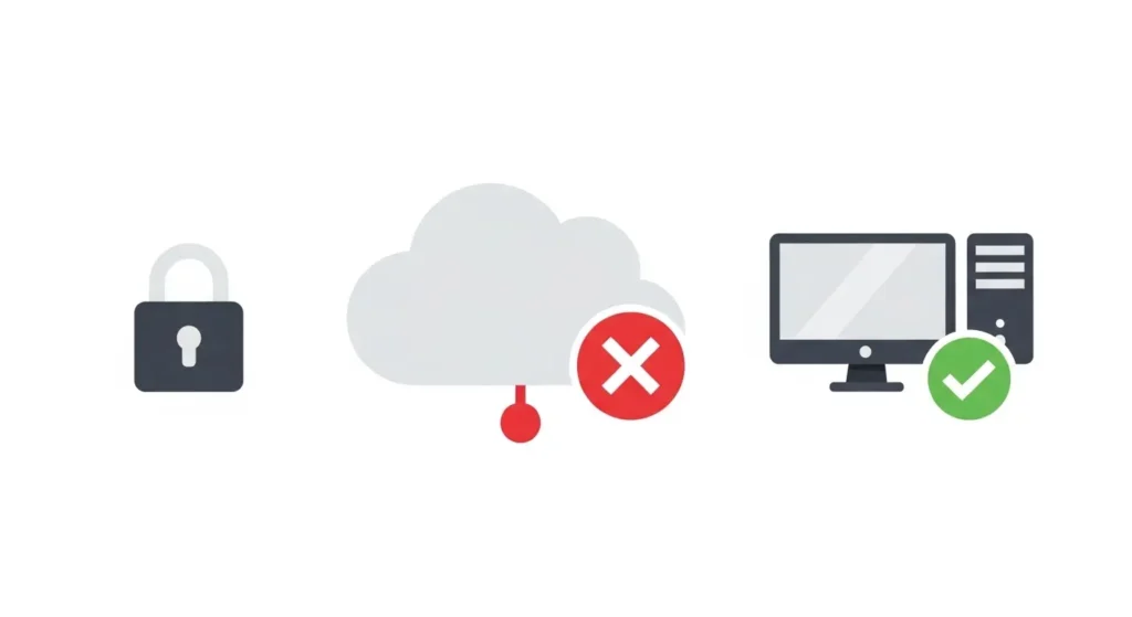 クラウドAIとローカルLLMのセキュリティ比較図