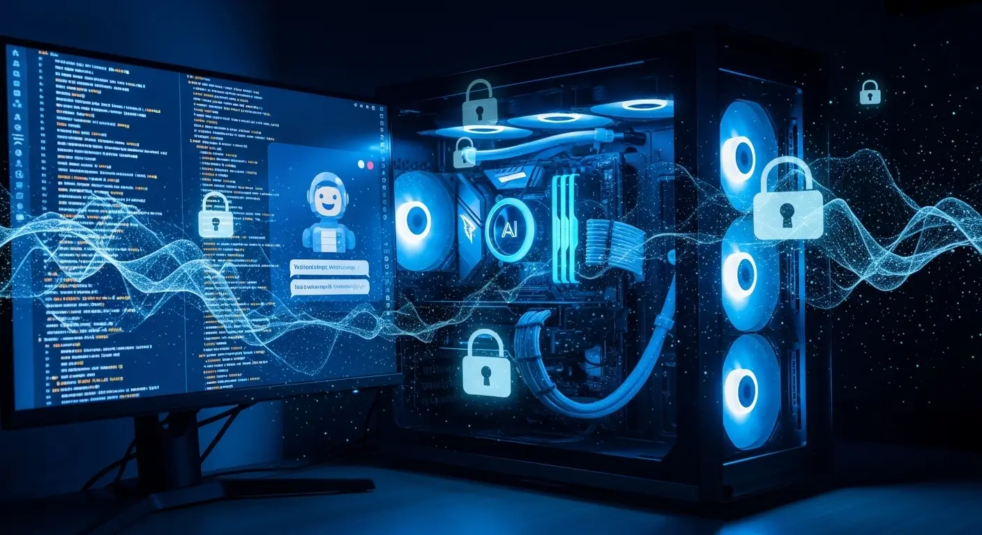 高性能なPCでローカルLLM環境を構築している様子