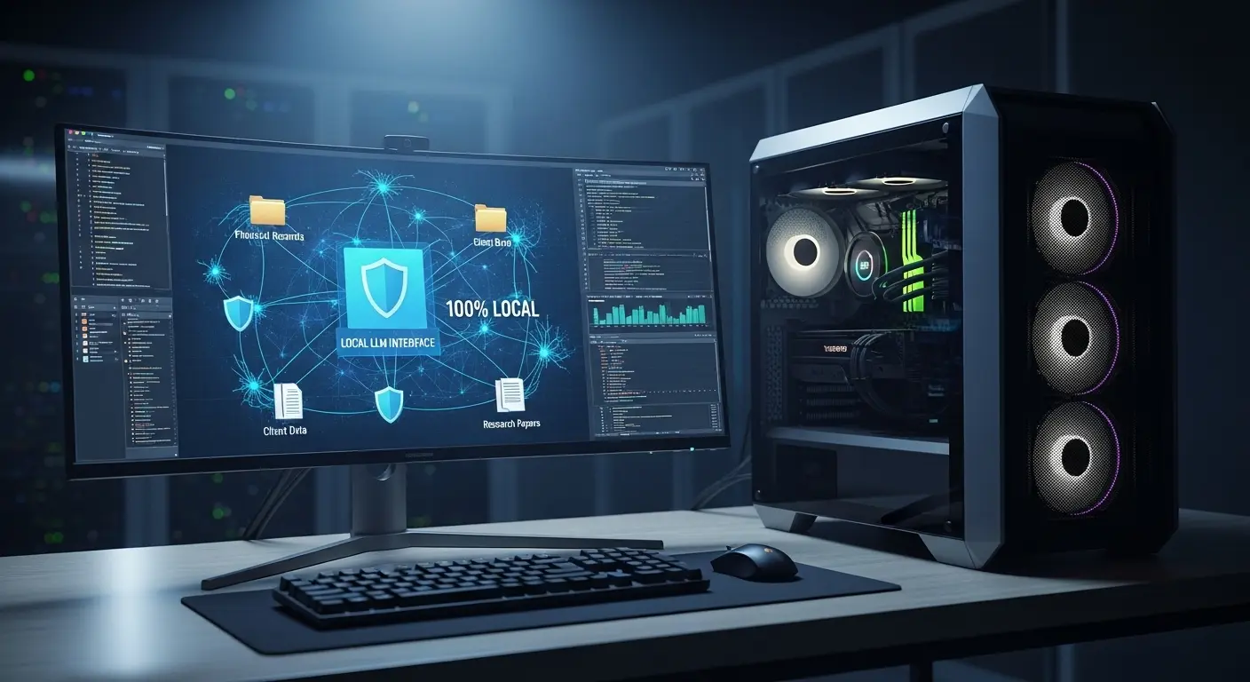 ローカル環境で構築されたRAGシステムのイメージ