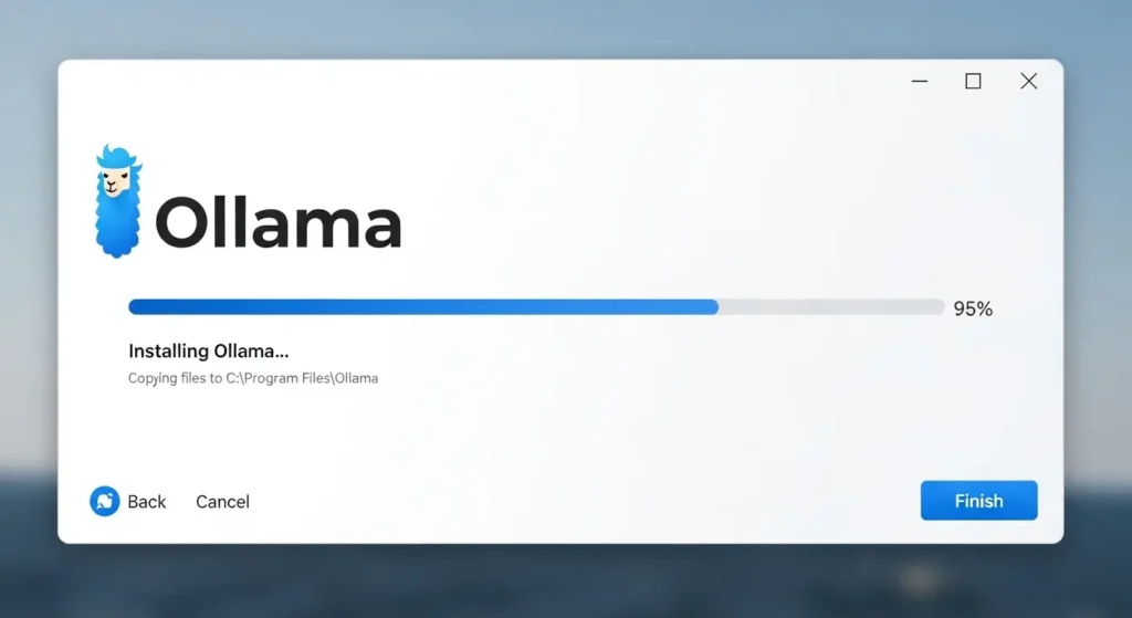 Ollamaのインストールウィザード画面