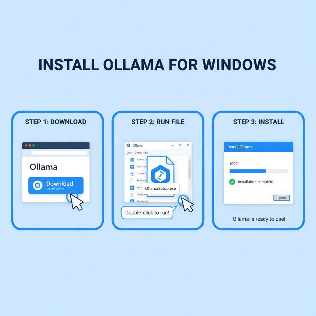 Ollamaのダウンロードとインストールの流れ