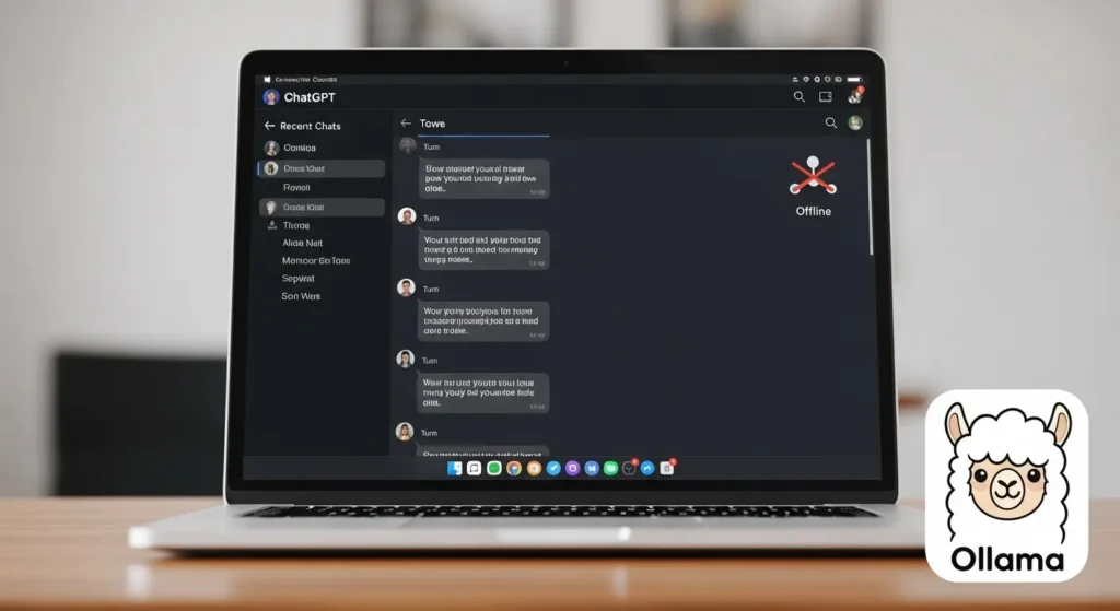 OllamaをWebインターフェースで利用している様子