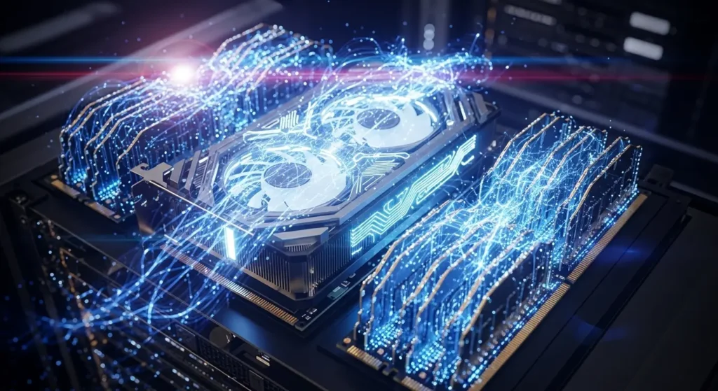 ローカルLLMに必要なGPUやメモリのハードウェアイメージ