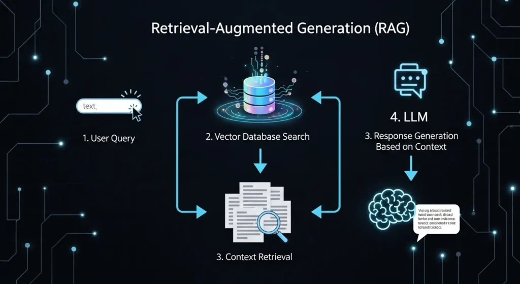 RAG(検索拡張生成)の動作フロー図