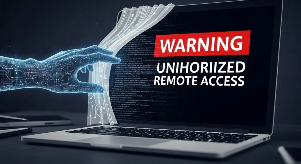 遠隔操作によってPC内のデータやカメラを覗き見されるリスクの視覚化