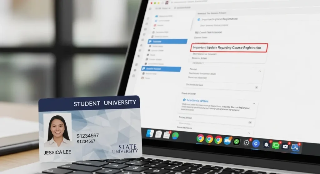 登録に必要な学籍番号とメールアドレスのイメージ