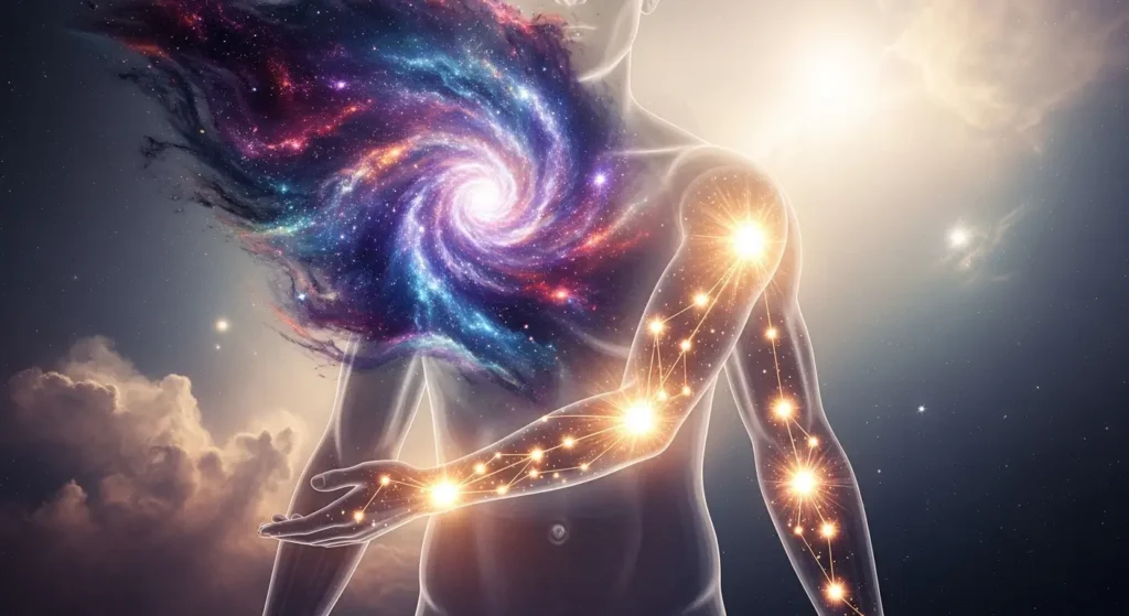 魂の地図としてのほくろを表現したスピリチュアルなアート