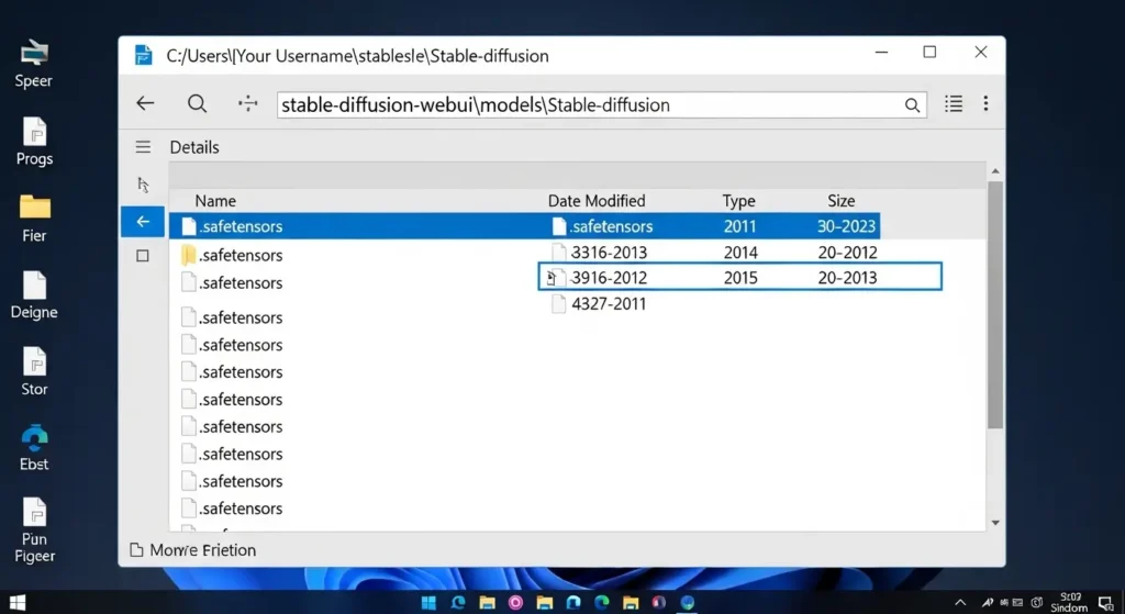 モデルファイルを配置するStable Diffusionのフォルダパス